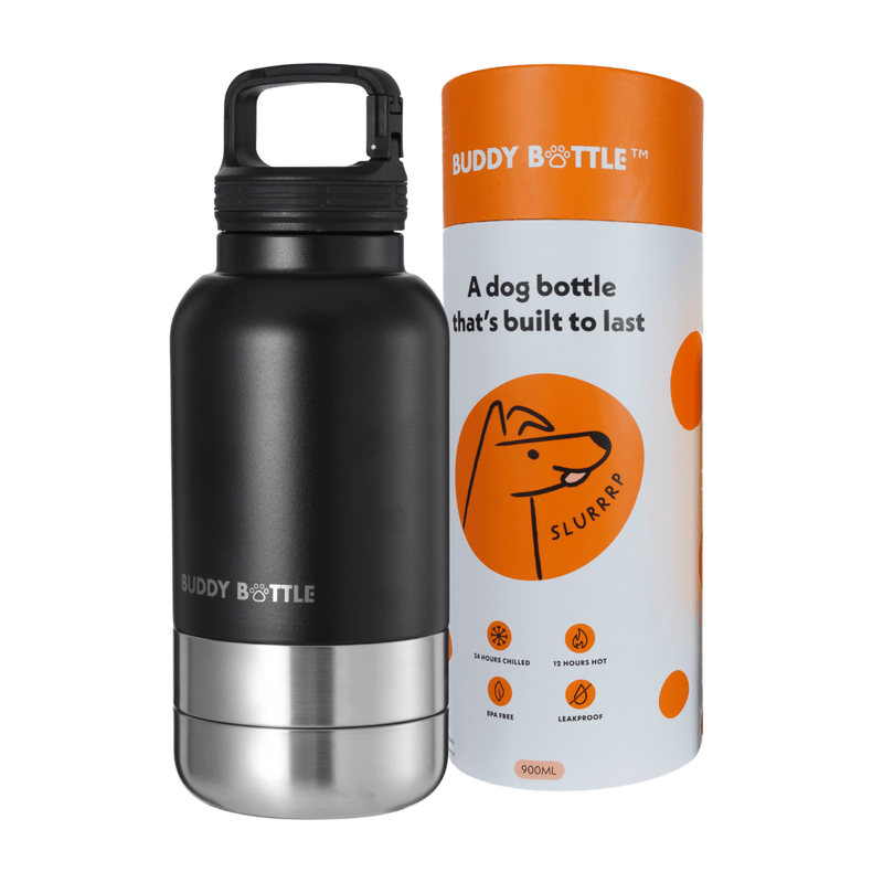ONXY BLACK 900ml - 3 in 1 Portable Travel Water Buddy Bottle For Dogs