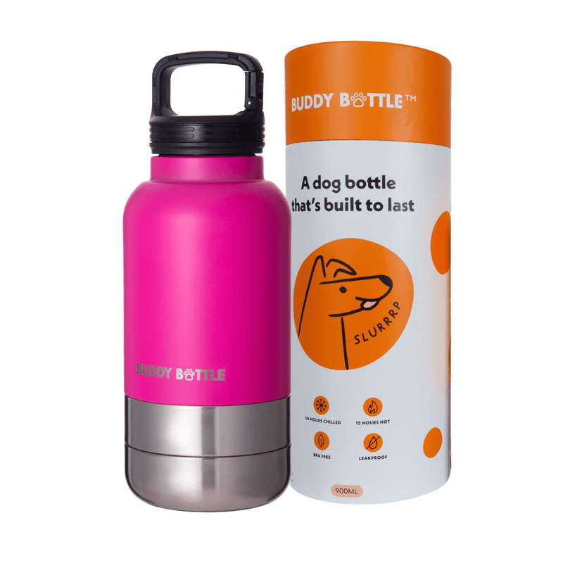 ZOOMIE PINK - 3 in 1 Portable Travel Water Buddy Bottle For Dogs