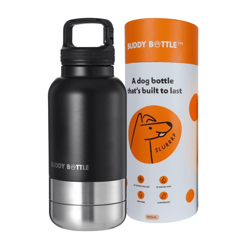 ONXY BLACK 900ml - 3 in 1 Portable Travel Water Buddy Bottle For Dogs - BUDDYBOTTLE
