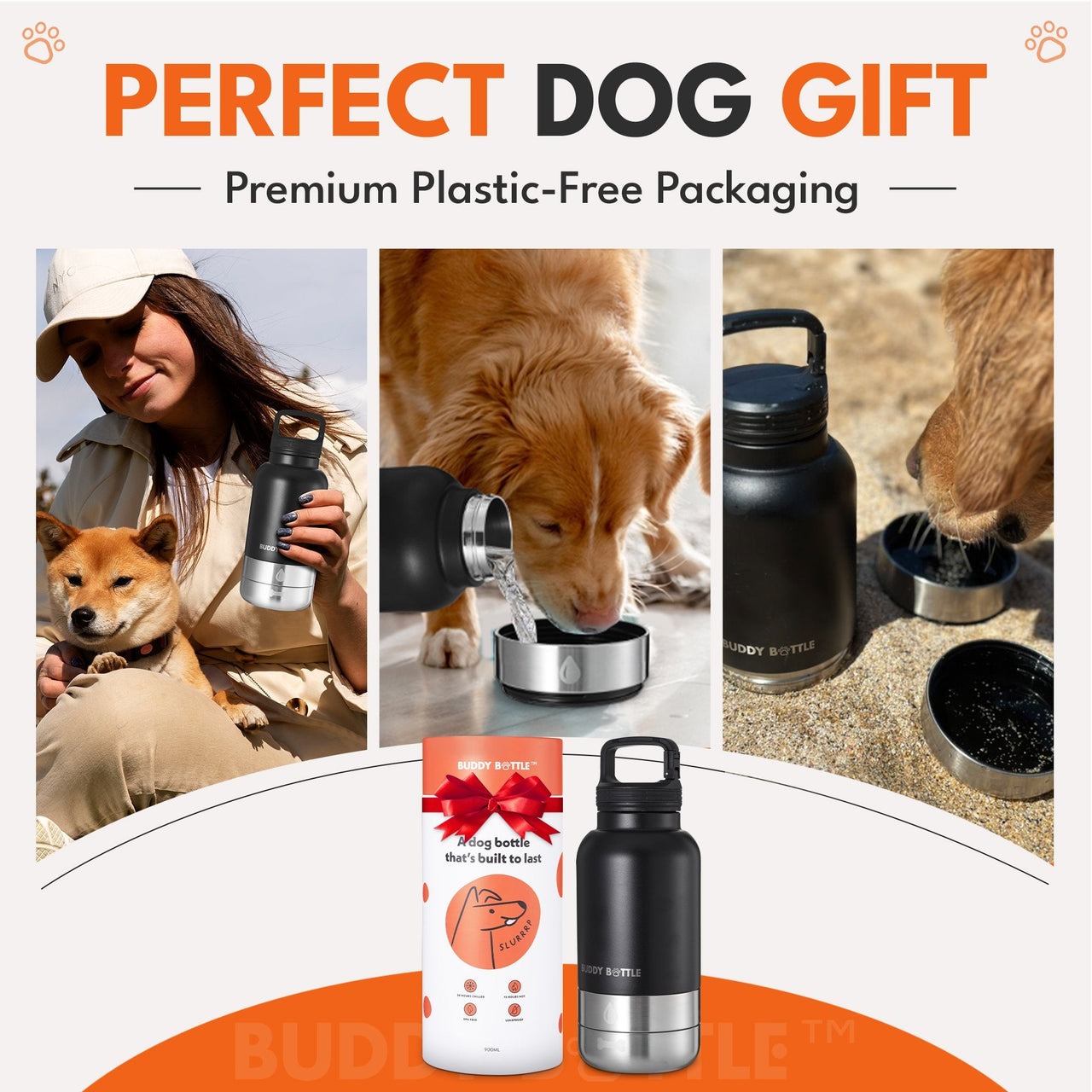 VELVET PURPLE - 3 in 1 Portable Travel Water Buddy Bottle For Dogs - BUDDYBOTTLE