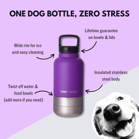 VELVET PURPLE - 3 in 1 Portable Travel Water Buddy Bottle For Dogs - BUDDYBOTTLE
