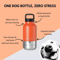 WILDFIRE ORANGE 900ml - 3 in 1 Portable Travel Water Buddy Bottle For Dogs - BUDDYBOTTLE